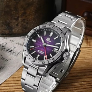 San Martin New 39mm Desert Texture Luxury Men Business Dress GMT <b>Watch</b> NH34 Automatic <b>Mechanical</b> Waterproof 100m Luminous SN0129 - Product Image 3