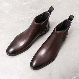 Chaussures habillées Oxford rétro décontractées pour hommes, à semelle en cuir, bout rond et dessus en cuir lavé de peau de cheval - Product Image 6