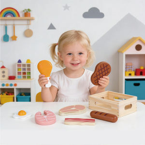 Jouets de <span class=keywords><strong>cuisine</strong></span> en <span class=keywords><strong>bois</strong></span> avec cadre, représentant des légumes, des fruits, des desserts et des fruits de mer, simulation de fruits de mer - Product Image 3
