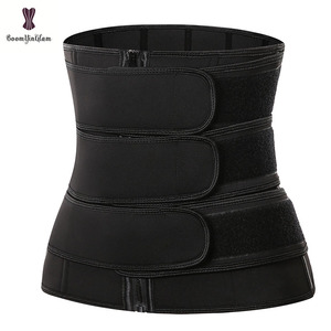 Alta qualità all'ingrosso Nylon Sauna sudore cintura <span class=keywords><strong>dimagrante</strong></span> vita Trainer tre bande con 9 ossa in acciaio - Product Image 5