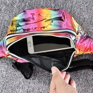 Nouveau holographique <span class=keywords><strong>banane</strong></span> hanche Bum Zip taille sacs femmes ceinture <span class=keywords><strong>sac</strong></span> pour filles Fanny Pack hologramme taille <span class=keywords><strong>sac</strong></span> Laser PU plage voyage - Product Image 6