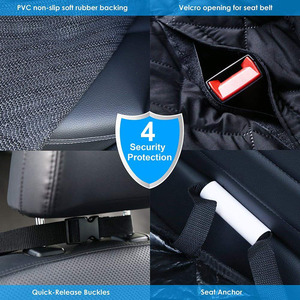 Housse de voiture pour chien lavable avec fenêtre en maille, imperméable, pour siège arrière avec poches de rangement - Product Image 5