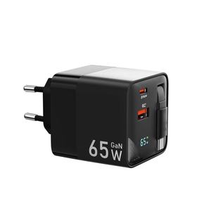 Cargador Rápido OMNI GaN PD65W con Enchufe Plegable para Viajes Fáciles, Adaptador <span class=keywords><strong>USB</strong></span> ABS con Cable de Carga Retráctil Integrado - Product Image 5