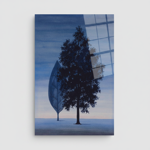 Tableau imprimé sur toile : Paysage onirique de l'Arbre de Vie surréaliste en bleu, ART SUR VERRE TÉMPERÉ - Product Image 2