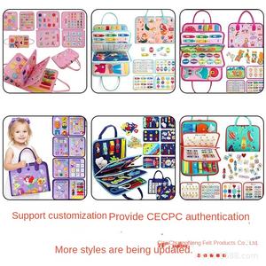 CECPC DIY <span class=keywords><strong>Action</strong></span> Jouets éducatifs pour l'éducation précoce Planche de bois pour enfants Livre silencieux et planche à coiffer avec livre occupé en feutre - Product Image 5