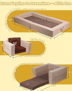 Cuna Portátil de Espuma Suave para Bebé, con Funda Lavable, 3 en 1, Convertible en Sofá Cama de Viaje para Niños Pequeños, para Uso en Viajes y en el Hogar, de Fábrica OEM - Product Image 3