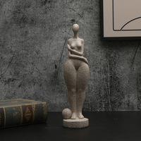 Figura de Resina de Mujer Gorda Haciendo Yoga, Modelo para Mueble de TV, Decoración Creativa para Sala de Estar, Regalo de Inauguración, Artesanía de Resina, Dama Gorda