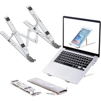 Penyangga Laptop Portabel Aluminium Promosi, Dapat Disesuaikan, untuk Notebook, Mabook, Tablet, Lipat
