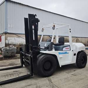 Chariot élévateur diesel d'occasion TCM FD80 d'origine japonaise, 8 tonnes, avec déplaceur latéral hydraulique, pneus pleins – Efficace, puissant et économique - Product Image 4