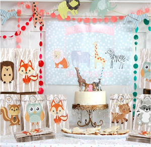 Sacs cadeaux en papier sur le thème <span class=keywords><strong>de</strong></span> la jungle pour fête d'<span class=keywords><strong>anniversaire</strong></span>, décoration <span class=keywords><strong>de</strong></span> fête, sacs à bonbons, boîte, <span class=keywords><strong>sac</strong></span> d'emballage pour baby shower - Product Image 5