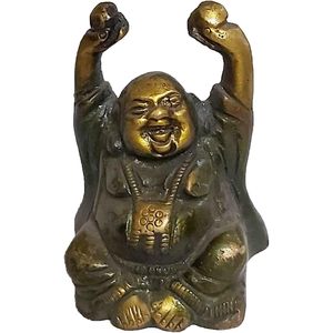 PARIJAT HANDICRAFT Statue de bouddha riant en laiton massif métal Feng-Shui Home Decor Showpiece Harbinger Wisdom Wealth (Laughing) - Product Image 2