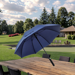 <span class=keywords><strong>Parapluie</strong></span> de golf moderne écologique de 27 pouces en tissu pongé 190T entièrement en fibre, avec poignée longue, automatique, grand format, personnalisable pour la publicité - Product Image 1
