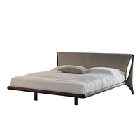 Lits en bois massif au design moderne, lits en bois minimalistes nordiques Wabi Sabi, lit double king queen, ensemble de meubles de chambre à coucher