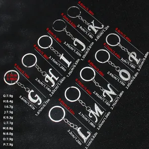 Porte-clés pendentif 26 lettres A-Z, breloque alphabet anglais tendance, ornement élégant, anneau <span class=keywords><strong>de</strong></span> clé DIY, cadeau pour amie, sac à main - Product Image 5