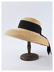 Summer Women Fashion Natural Straw Top Hat Wide Brim Sunshade Travel Holiday Beach Outdoor Cloche Hat - Product Image 6