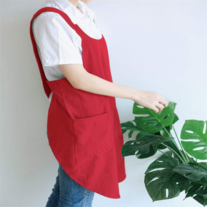Grembiule senza lacci semplice da <span class=keywords><strong>donna</strong></span> giapponese in puro cotone per la casa da forno bavaglino ampio e creativo - Product Image 3