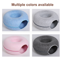 Fabricant créatif double étage beignets forme feutre tunnel chat lit pour jouer