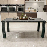 Autocollant 3D moderne et minimaliste Table à manger en MDF Petit meuble de cuisine assemblé pour maison bureau et ferme