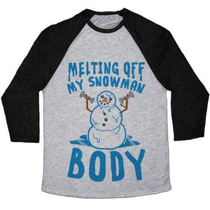 Melting Off My Snowman Body Unisex Tri-Blend <b>Baseball</b> <b>Tee</b> - Product Image 4