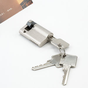 耐火真鍮製モルティス錠 ハーフプロファイル ドアシリンダー 3キー ステインニッケルメッキ インターテック認証 60分耐火 - Product Image 2