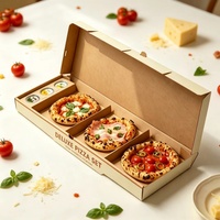 Boîte à pizza en kraft personnalisée avec logo, directement de l'usine, pour la livraison, la restauration et les plats à emporter
