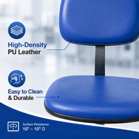 Chaise antistatique Leenol ESD en cuir PU de qualité salle blanche, sans accoudoirs, pour laboratoire de test électronique