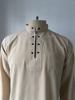 Koshibo Qamis Homme, Robe Arabe Saoudienne de Dubaï, Kaftan pour la Mosquée et les Cérémonies, Manches Courtes, Respirant, Léger, Brodé