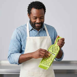Râpe à légumes multifonction en plastique avec lame en acier inoxydable, outil de découpe manuel, vert, compatible lave-vaisselle - Product Image 1