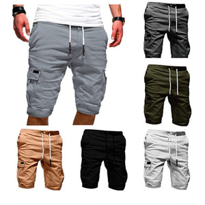 Shorts cargo décontractés pour hommes, taille mi-haute, en polyester respirant, pour le travail en extérieur, style cinq poches - Product Image 2