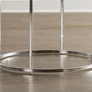 Mesa Auxiliar Pequeña Puruo Plateada y Dorada, Económica, para Sofá, con Marco de Acero Inoxidable y Tapa de Mármol, para Sala de Estar - Product Image 4