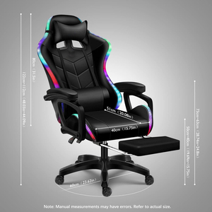 2025 nouveau produit tout <span class=keywords><strong>noir</strong></span> Racing Chaise Silla <span class=keywords><strong>Gamer</strong></span> <span class=keywords><strong>rouge</strong></span> Pu chaise d'ordinateur LED RGB chaise de jeu avec haut-parleurs <span class=keywords><strong>et</strong></span> Massage - Product Image 6