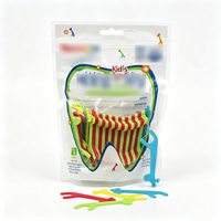 COOLFEEL Brosse à dents pour enfants personnalisée, design animal mignon de dessin animé, fil dentaire réutilisable, saveur fruitée, certifiée ISO pour les dents des enfants