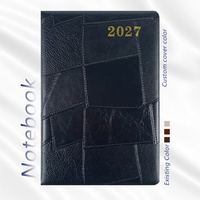 Carnet de notes professionnel personnalisé en cuir à couverture rigide, reliure agrafée, cadeau promotionnel 2027