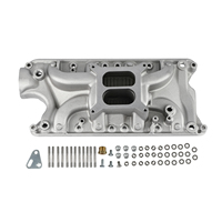 Colector de admisión de aluminio para Ford SB V8 bloque pequeño para Ford 260 289 302 doble plano satinado