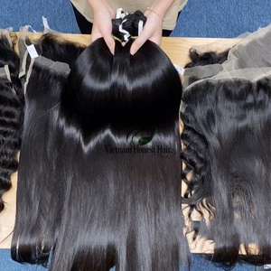 Vente en gros perruques vierges vietnamiennes naturelles Remy lisses en dentelle extensions de cheveux cambodgiens à vagues profondes pour femmes noires - Product Image 1
