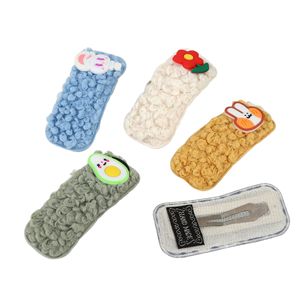 Pince à cheveux pour fille avec franges, en fausse laine d'agneau, motif dessin animé, pour garder au chaud, usage quotidien, accessoire capillaire pour enfants - Product Image 5