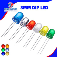 Perles de lampe en ligne 5mm chapeau de paille led rouge mettant en évidence LED lampe d'indication de diode électroluminescente