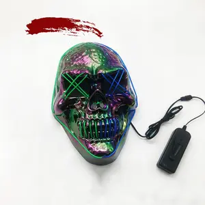 Maschere LED Halloween Color Plating teschio fantasma luce fredda per feste forniture maschere spaventose