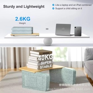 Lap <b>Desk</b> With Armrests Fabric Modern Simple Multifunction Laptop Stand For Sofa Work <b>Study</b> Gaming Tablet Use - Product Image 4