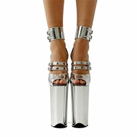 Sandales à talons hauts en PU de 26 cm, chaussures de danse exotique, chaussures de performance pour pole dance, talons pour mannequins, chaussures de strip-teaseuse