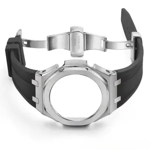 Kit de modification de luxe en acier inoxydable avec cadre de lunette en métal et bracelet en caoutchouc pour <span class=keywords><strong>Casio</strong></span> <span class=keywords><strong>G</strong></span>-<span class=keywords><strong>Shock</strong></span> GA2100/GA2110/GAB2100, accessoires et vis - Product Image 2