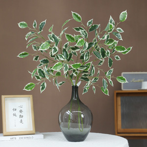 Plante artificielle de feuilles de banian Ruilisi dans un vase en verre pour la décoration intérieure, arrangement de verdure d'intérieur - Product Image 2