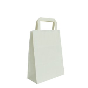 Bolsa de Compras de Papel Kraft Blanca Marca Carte Dozio Hecha en Italia, con Asas Planas, Tamaño 18+8X24 cm, Paquete de 25 Piezas, Bolsa de Regalo - Product Image 1