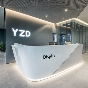 Quầy tiếp tân quầy lễ tân văn phòng quầy tiếp tân với bức tường phía sau thiết kế quầy tiếp tân khách sạn hiện đại - Product Image 4