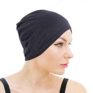 Soft Stretchy Dome <b>Head</b> <b>Wrap</b> Turbans Hijab Solid Color Elastic Dome Cap for Travel & Beach - Product Image 1