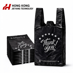 Sac en plastique personnalisé réutilisable, respectueux de l'environnement, sac en plastique pour T-shirt, sac en plastique 100% biodégradable, sac imprimé, sac de remerciement - Product Image 1