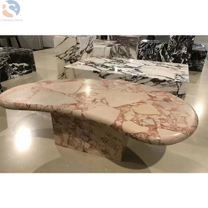 Piedra aglomerada Losas de piedra de mármol artificial con venas rosas Piedra de cuerpo completo - Product Image 5