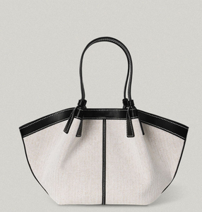 Sac à main pour femme en gros, logo personnalisé, mode, poignée en PU, sac à main en toile - Product Image 1