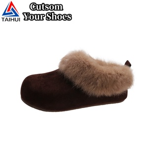 Zapatillas de Algodón de Media Caña con Peluche <span class=keywords><strong>Retro</strong></span> Simple para Mujer, Otoño/Invierno 2026 - Product Image 1