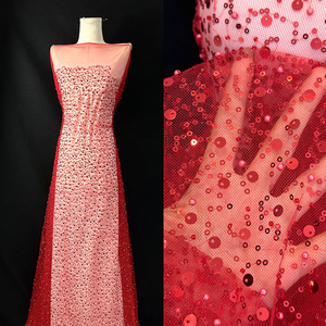 100% Polyester Lace Fabric Wedding Dress Embroidered <strong>Mesh</strong> Bubble Bead Tube <strong>Sequin</strong> Knitted Clothing for Stage Girls Boys - Product Image 1